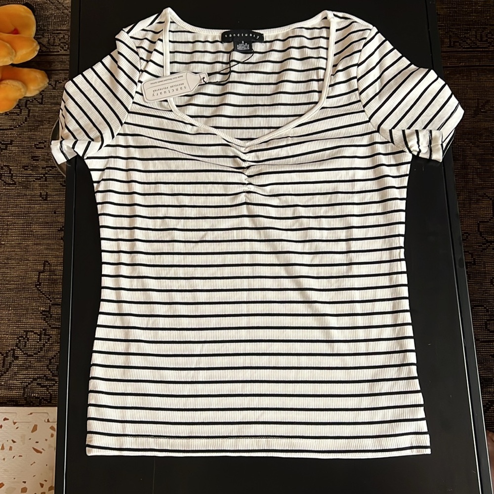 Sanctuary Easy Soft Rib Ruched T-Shirt - Picture 3 of 3